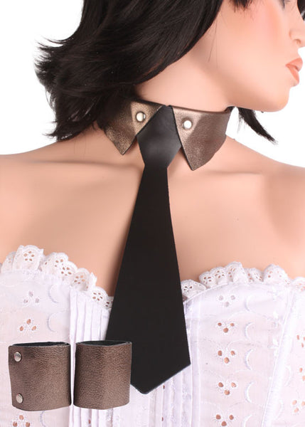 Real leather necktie brass 2015-12-11